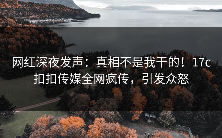 网红深夜发声：真相不是我干的！17c扣扣传媒全网疯传，引发众怒