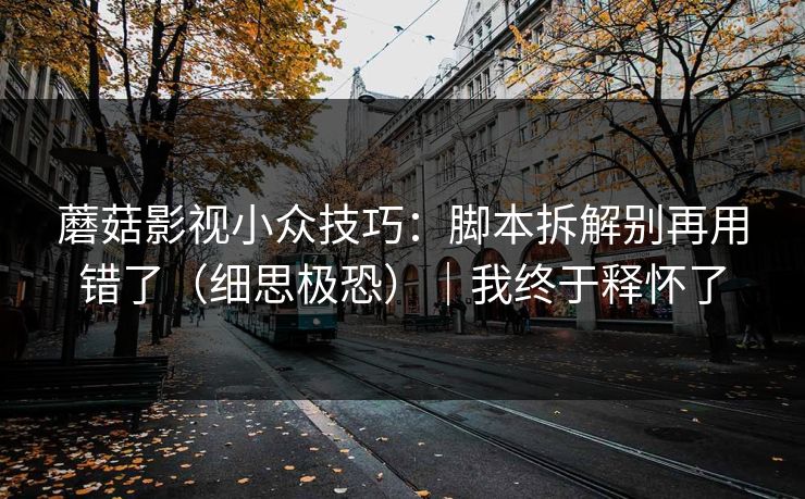 蘑菇影视小众技巧：脚本拆解别再用错了（细思极恐）｜我终于释怀了